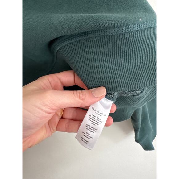 RAG & BONE Vintage Terry Sweatshirt in Washed Forest Size Medium - Picture 8 of 9